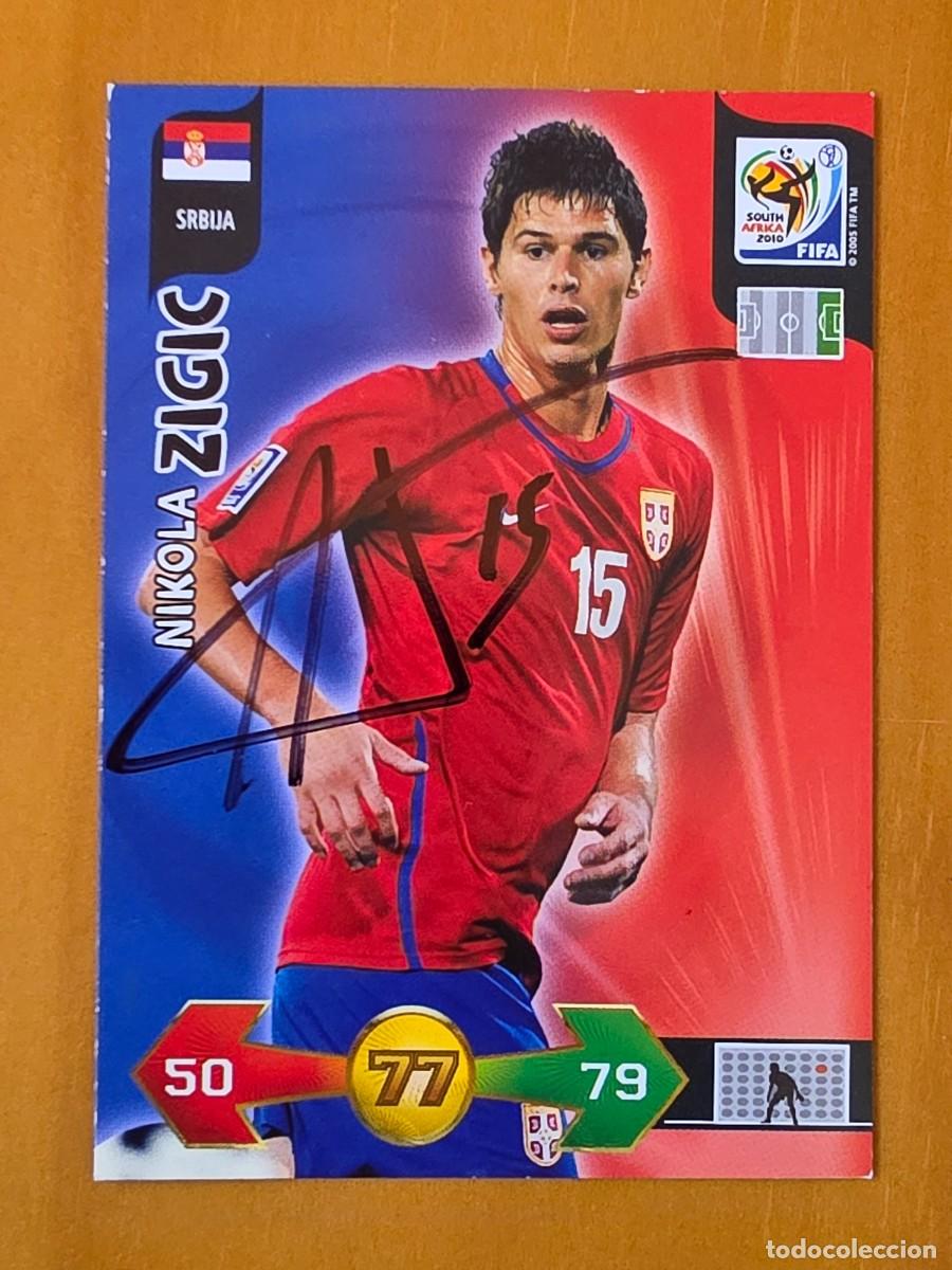 Cromos de f&uacute;tbol: Cromo firmado de Nikola Zigic con aut&oacute;grafo, Valencia CF, Racing de Santander, Serbia