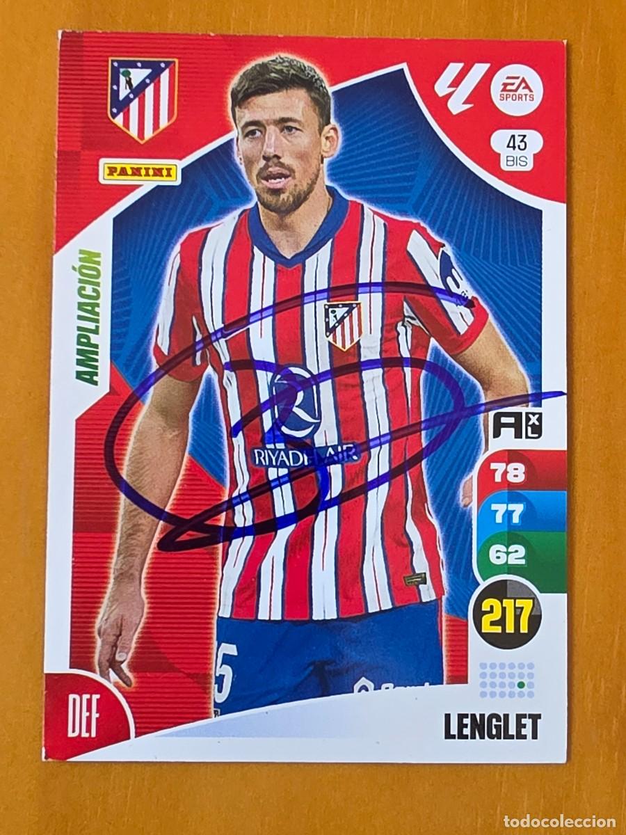 Cromos de f&uacute;tbol: Cromo firmado de Clement Lenglet con aut&oacute;grafo, Atl&eacute;tico de Madrid