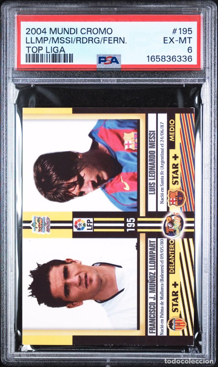 Cromos de f&uacute;tbol: Rookie Messi #195 FC Barcelona Mundicromo Top Liga Mate 2004 PSA 6