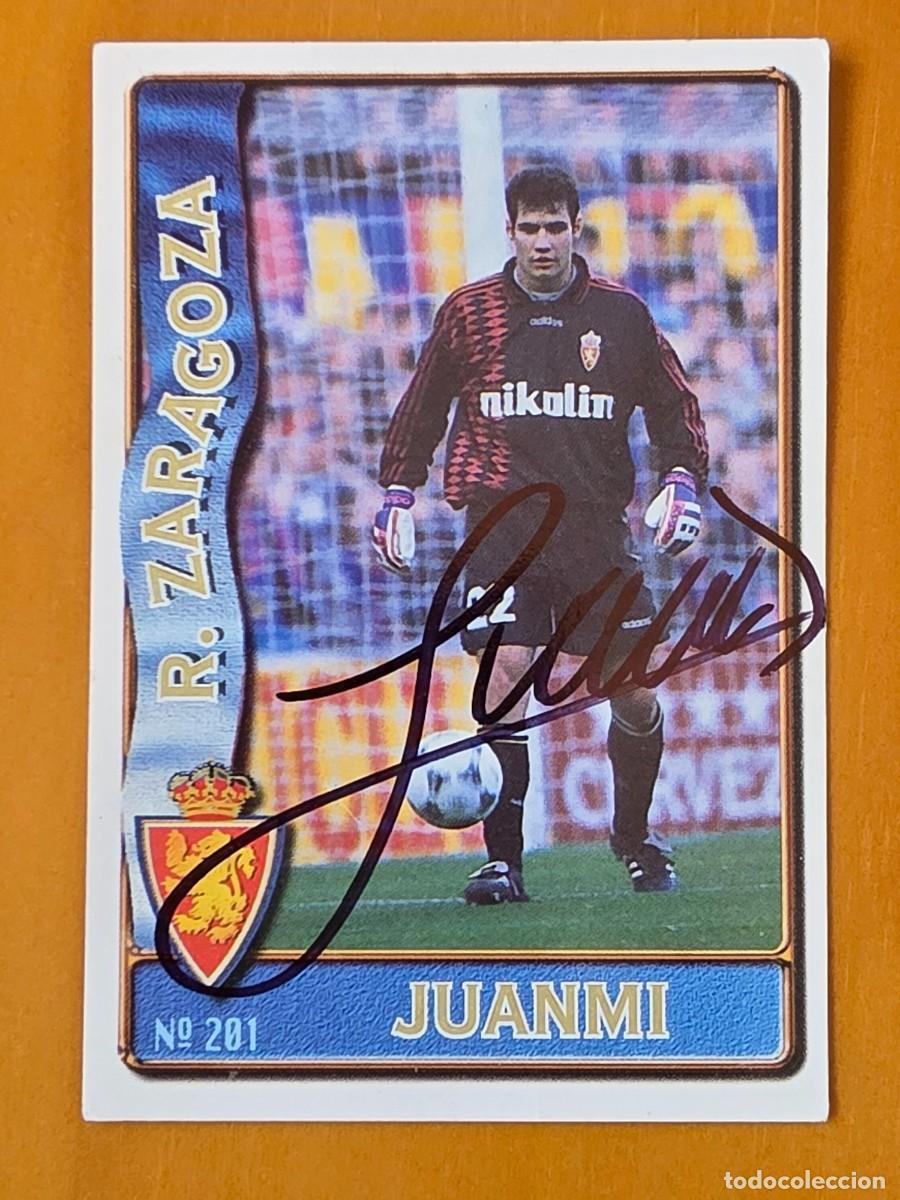 Cromos de f&uacute;tbol: Cromo firmado de Juanmi con aut&oacute;grafo, Real Zaragoza