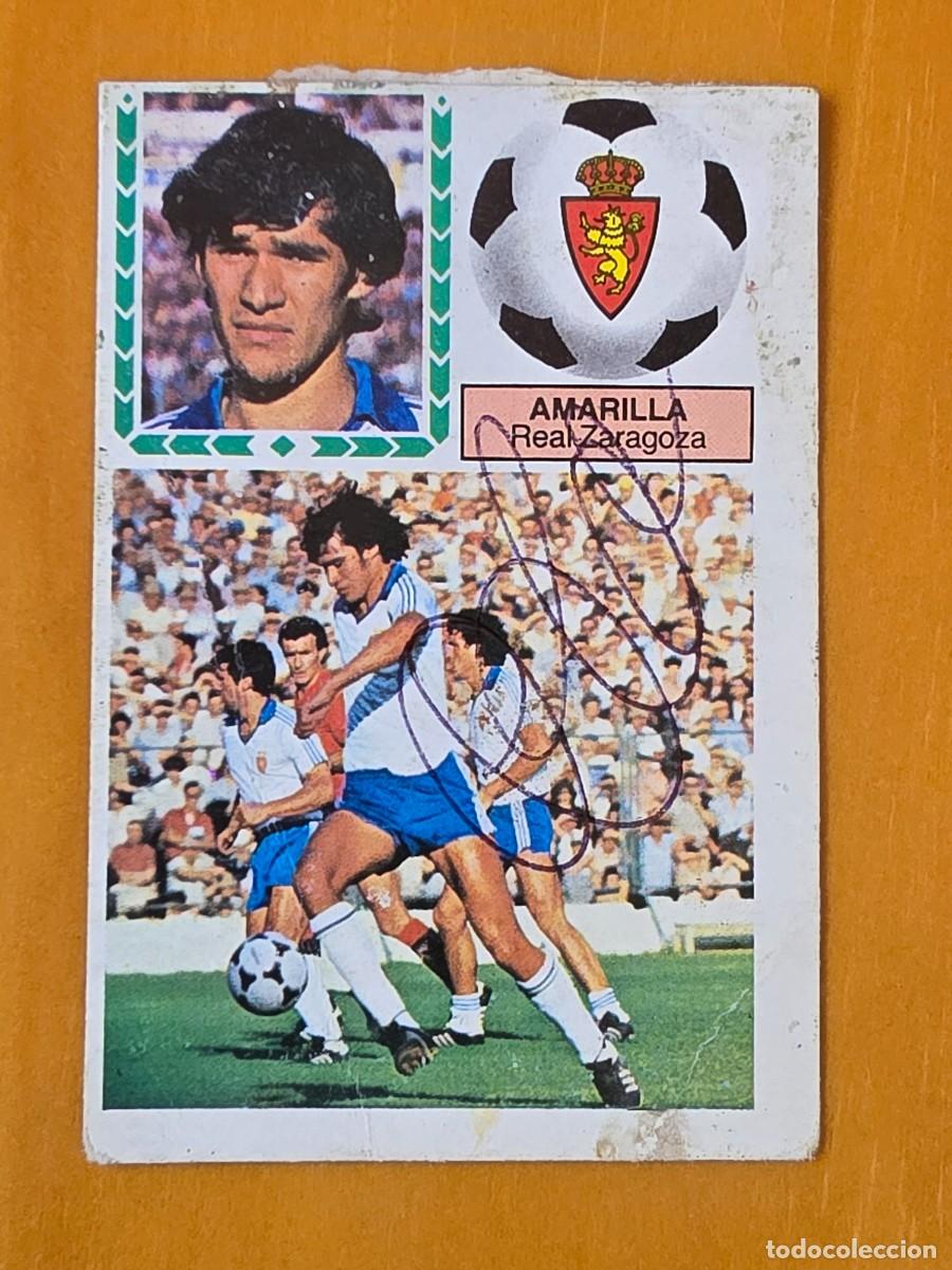 Cromos de f&uacute;tbol: Cromo firmado de Amarilla con aut&oacute;grafo, Real Zaragoza