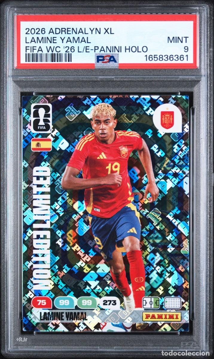 Cromos de f&uacute;tbol: Lamine Yamal Espa&ntilde;a Panini Holo Adrenalyn Fifa World Cup 2026 E.Limitada Psa 9