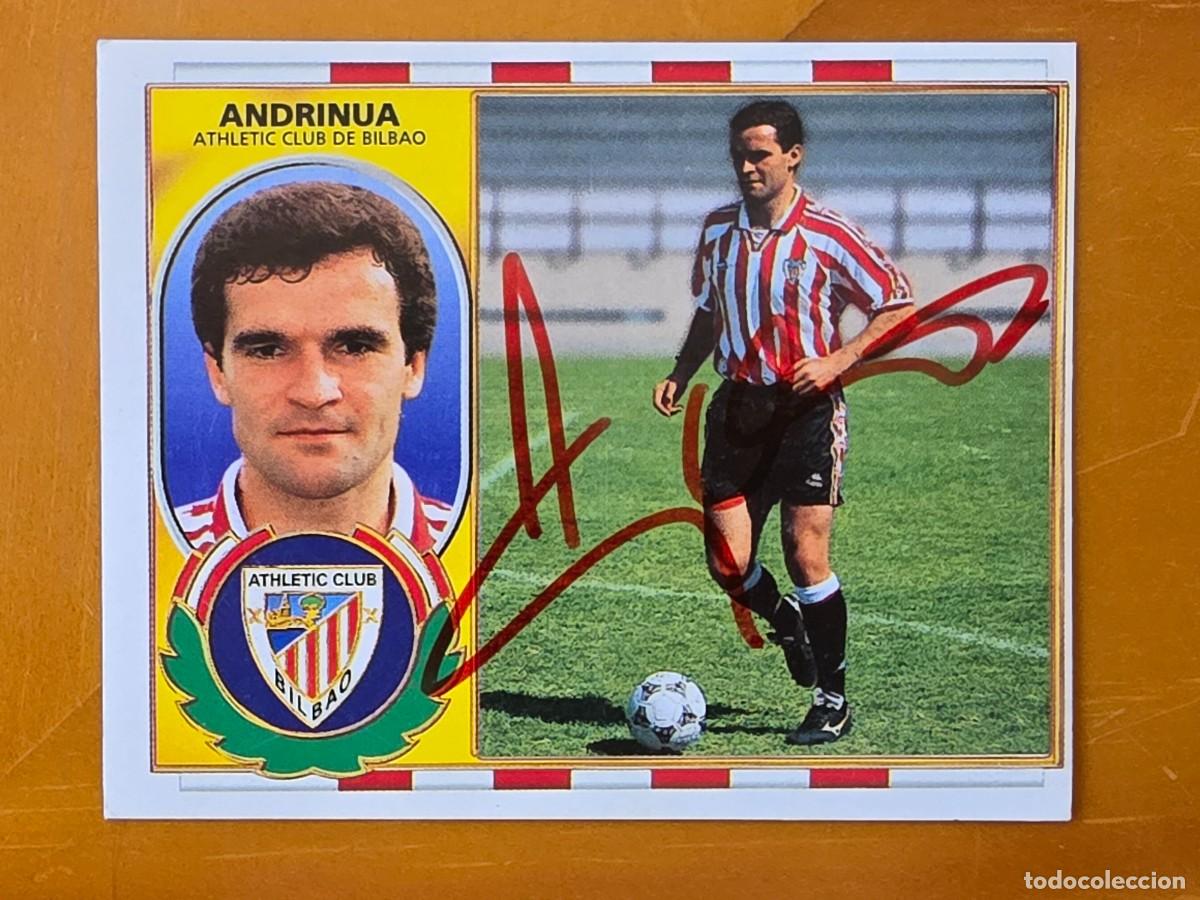 Fu&szlig;ball-Sticker: Cromo firmado de Andrinua con aut&oacute;grafo, Athletic Club de Bilbao