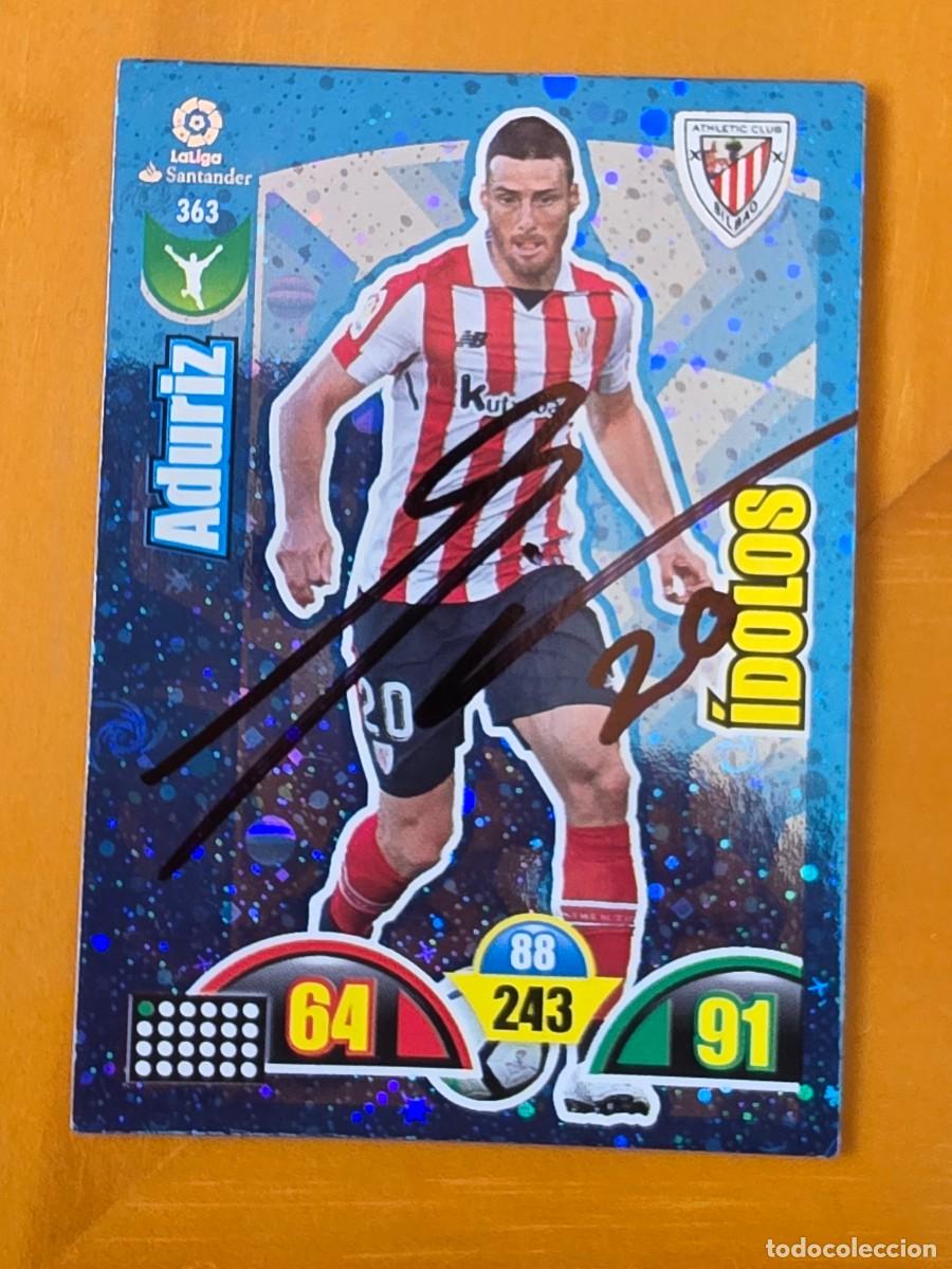 Cromos de f&uacute;tbol: Cromo firmado de Aritz Aduriz con aut&oacute;grafo, Athletic Club de Bilbao