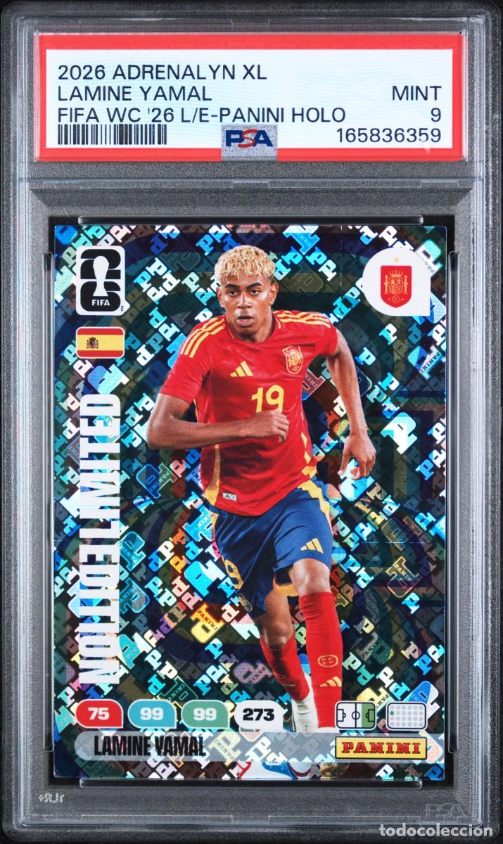 Cromos de f&uacute;tbol: Lamine Yamal Espa&ntilde;a Panini Holo Adrenalyn Fifa World Cup 2026 E.Limitada Psa 9