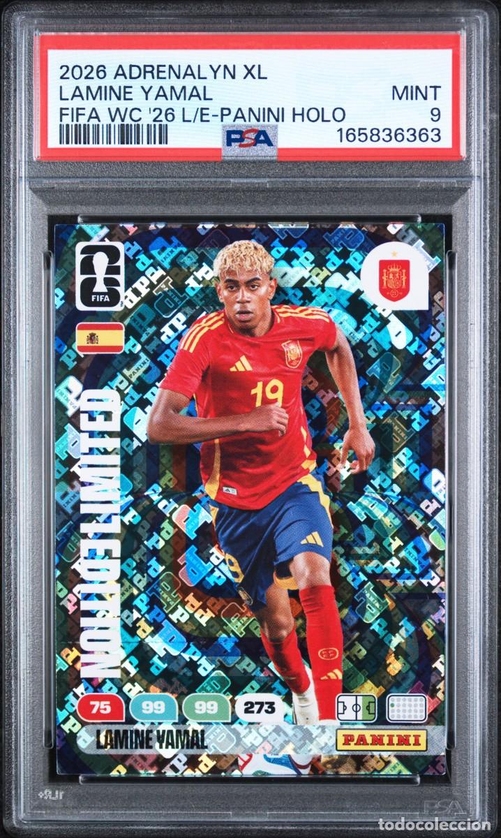 Cromos de f&uacute;tbol: Lamine Yamal Espa&ntilde;a Panini Holo Adrenalyn Fifa World Cup 2026 E.Limitada Psa 9