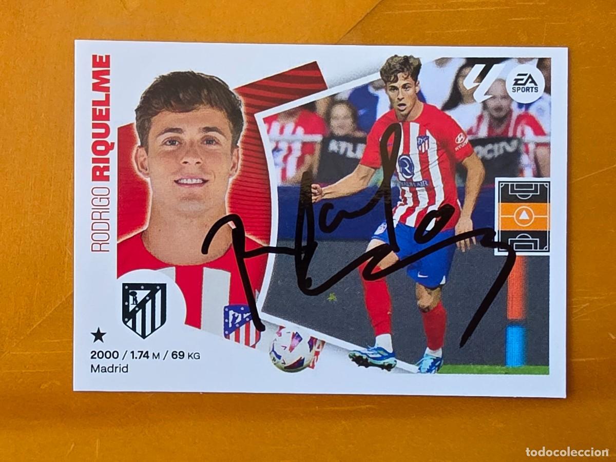 Cromos de f&uacute;tbol: Cromo firmado de Rodrigo Riquelme con aut&oacute;grafo, Atl&eacute;tico de Madrid