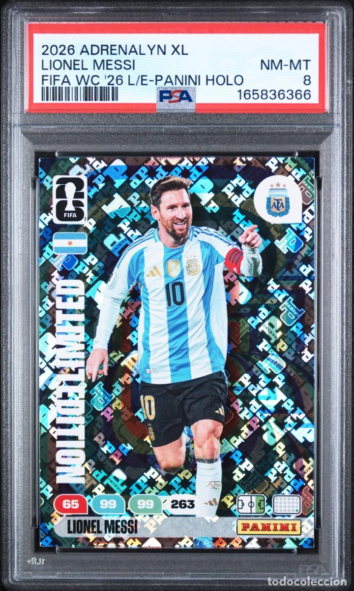 Cromos de f&uacute;tbol: Messi Argentina Panini Holo Adrenalyn Fifa XL World Cup 2026 E.Limitada Psa 8