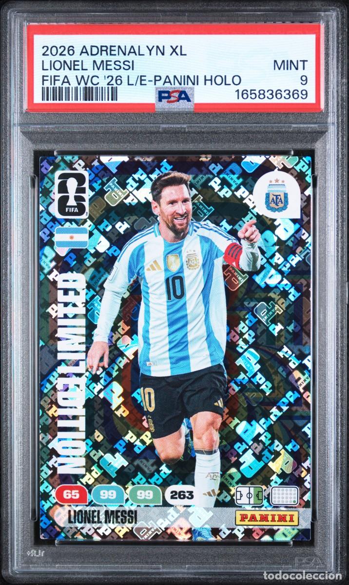 Cromos de f&uacute;tbol: Messi Argentina Panini Holo Adrenalyn Fifa XL World Cup 2026 E.Limitada Psa 9
