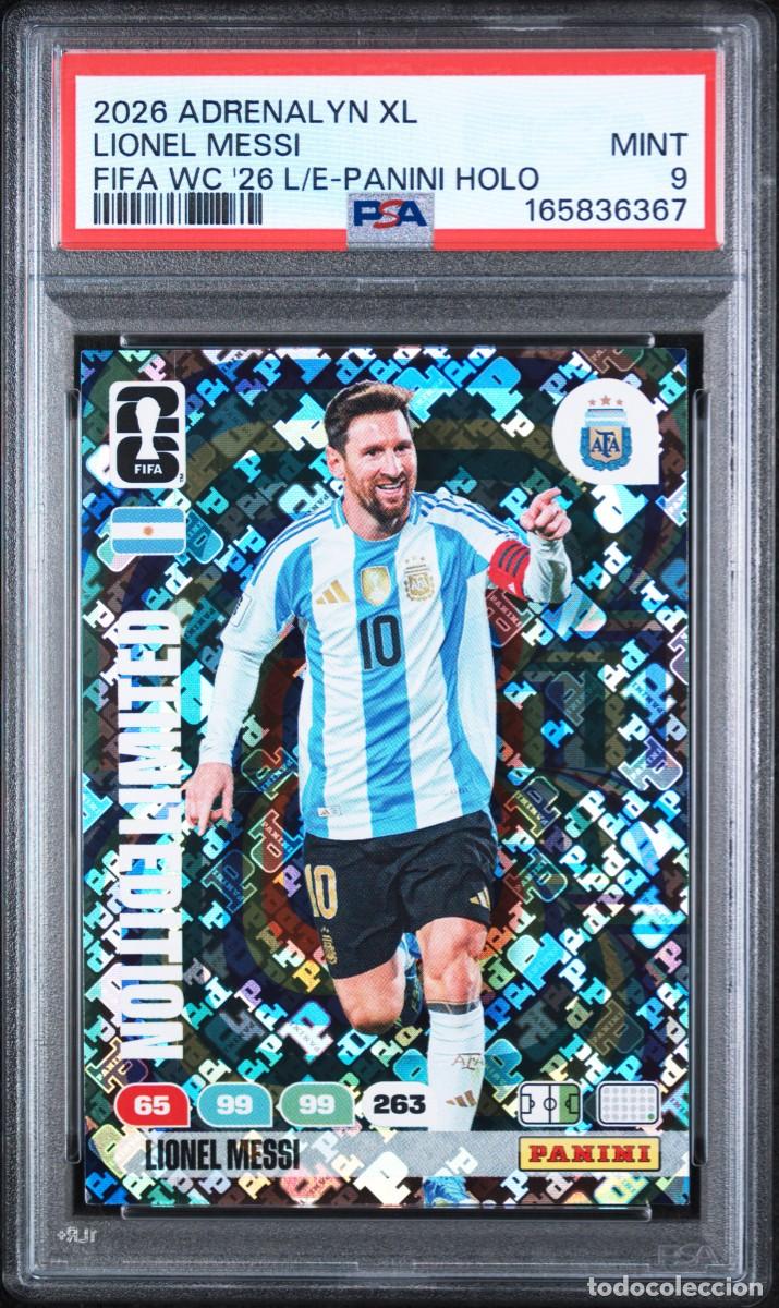 Cromos de f&uacute;tbol: Messi Argentina Panini Holo Adrenalyn Fifa XL World Cup 2026 E.Limitada Psa 9