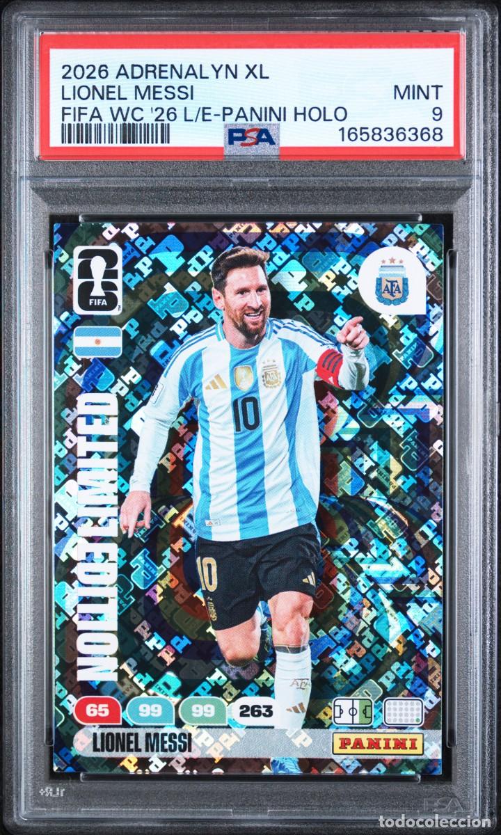 Cromos de f&uacute;tbol: Messi Argentina Panini Holo Adrenalyn Fifa XL World Cup 2026 E.Limitada Psa 9