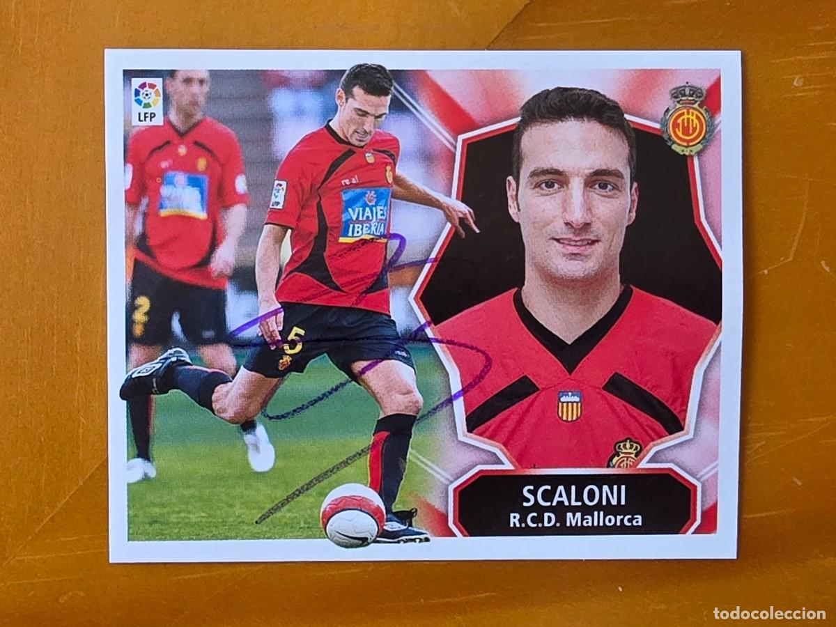 Cromos de f&uacute;tbol: Cromo firmado de Lionel Scaloni con aut&oacute;grafo, RCD Mallorca