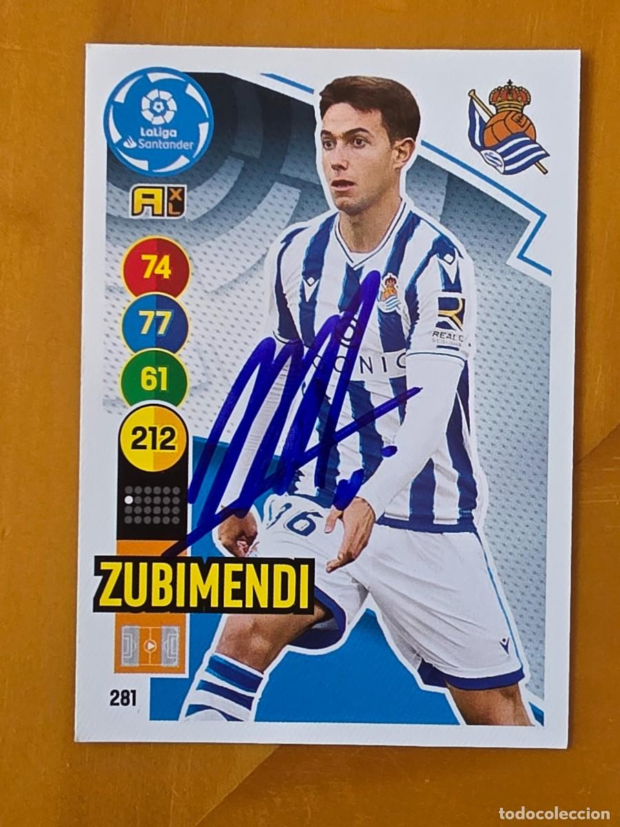 Cromos de f&uacute;tbol: Cromo firmado de Mart&iacute;n Zubimendi con aut&oacute;grafo, Real Sociedad