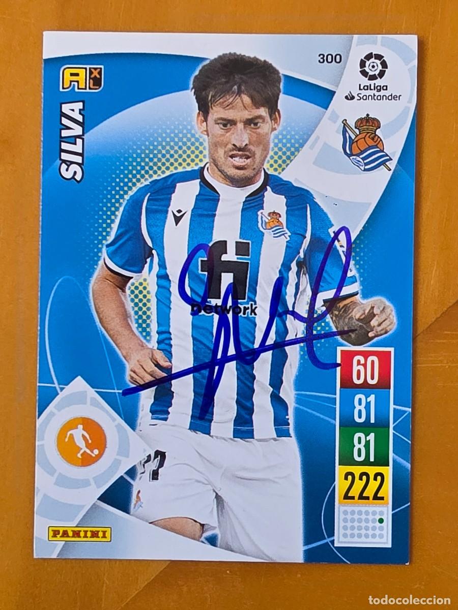Cromos de f&uacute;tbol: Cromo firmado de David Silva con aut&oacute;grafo, Real Sociedad
