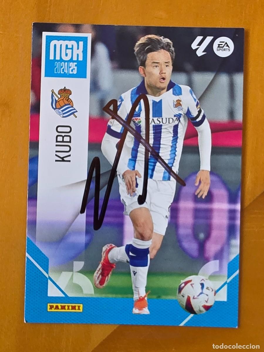 Cromos de f&uacute;tbol: Cromo firmado de Take Kubo con aut&oacute;grafo, Real Sociedad