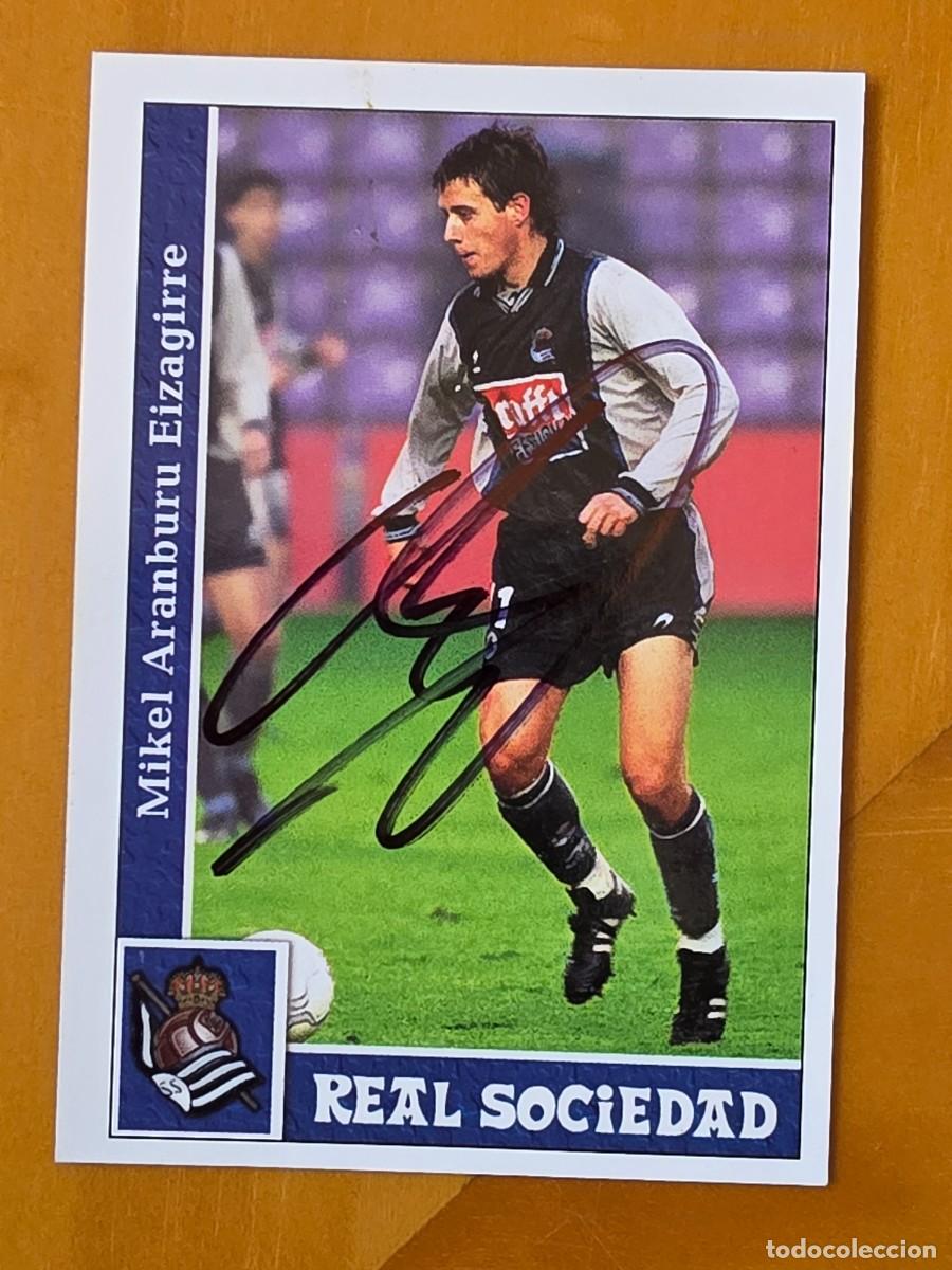 Cromos de f&uacute;tbol: Cromo firmado de Mikel Aramburu con aut&oacute;grafo, Real Sociedad