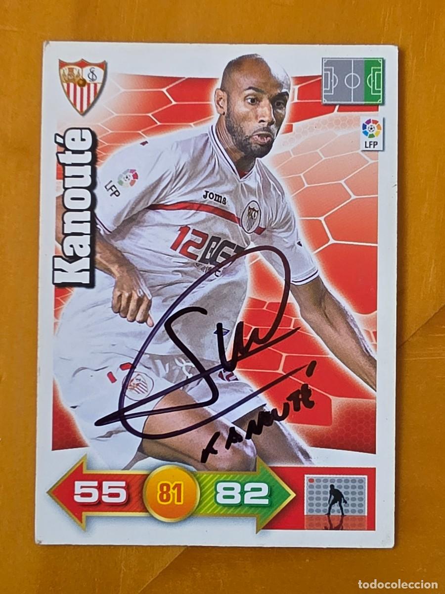 Cromos de f&uacute;tbol: Cromo firmado de Kanout&eacute; con aut&oacute;grafo, Sevilla FC