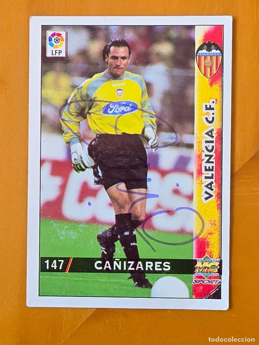 Cromos de f&uacute;tbol: Cromo firmado de Santi Ca&ntilde;izares con aut&oacute;grafo, Valencia CF