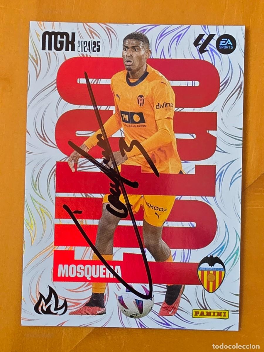 Cromos de f&uacute;tbol: Cromo firmado de Mosquera con aut&oacute;grafo, Valencia CF