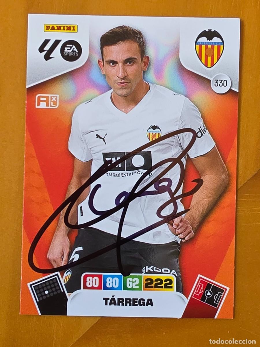 Cromos de f&uacute;tbol: Cromo firmado de C&eacute;sar T&aacute;rrega con aut&oacute;grafo, Valencia CF
