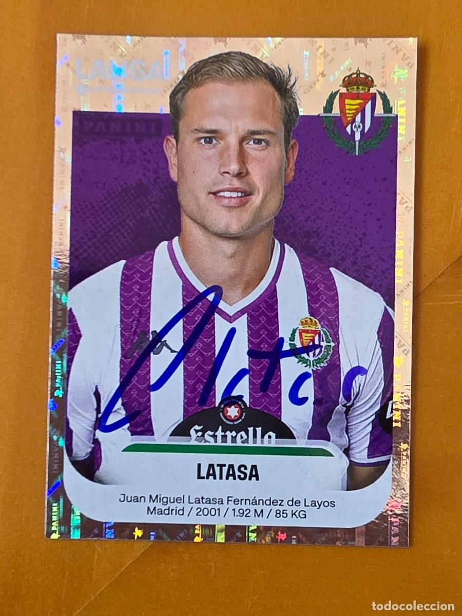 Cromos de f&uacute;tbol: Cromo firmado de Juanmi Latasa con aut&oacute;grafo, Real Valladolid