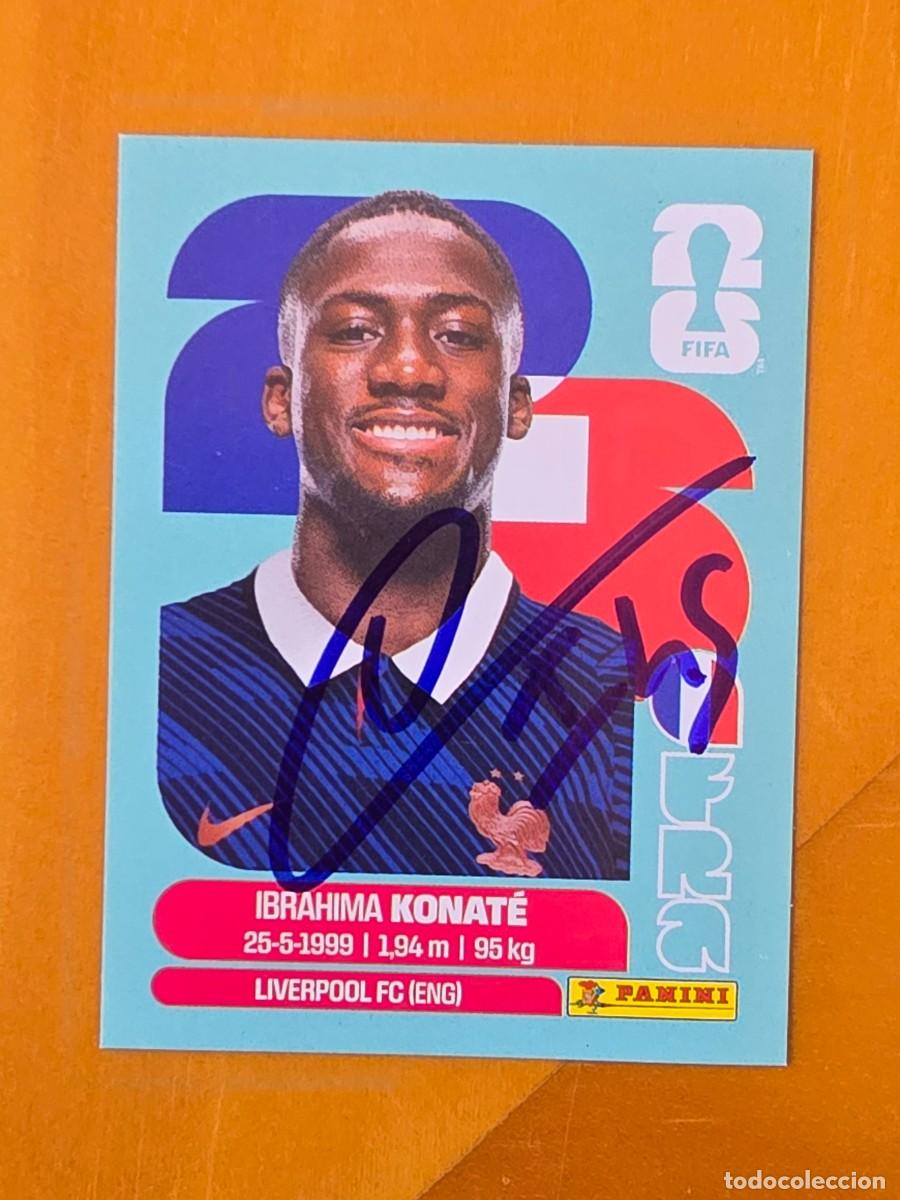 Cromos de f&uacute;tbol: Cromo firmado de Ibrahima Konat&eacute; con aut&oacute;grafo, Francia, Real Madrid