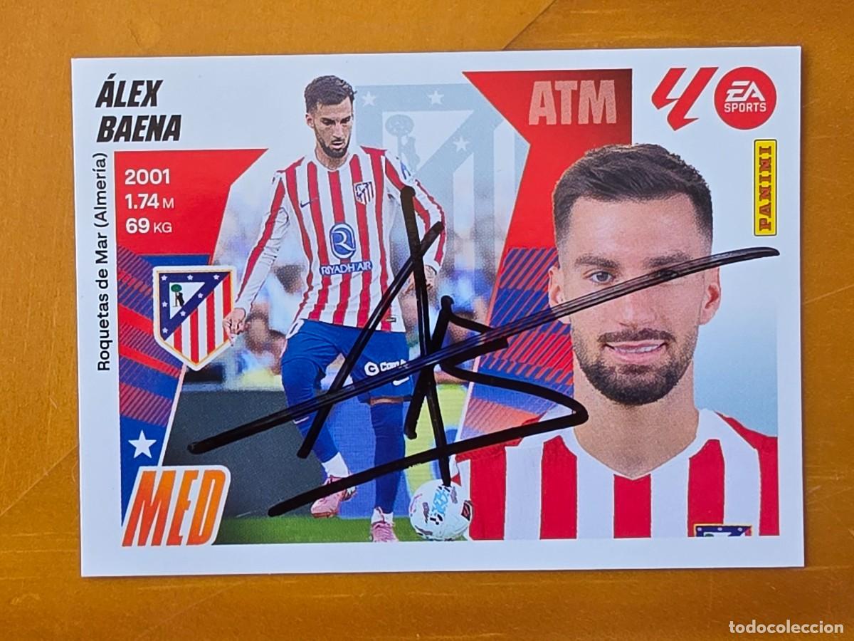 Cromos de f&uacute;tbol: Cromo firmado de &Aacute;lex Baena con aut&oacute;grafo, Atl&eacute;tico de Madrid