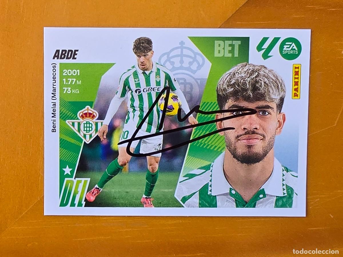 Cromos de f&uacute;tbol: Cromo firmado de Ez Abde con aut&oacute;grafo, Real Betis