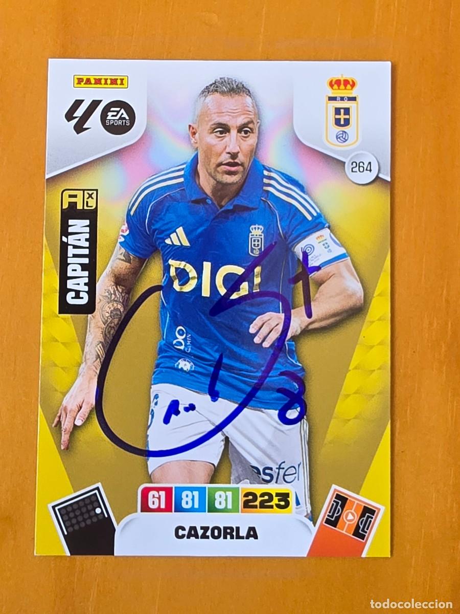 Football Stickers: Cromo firmado de Santi Cazorla con aut&oacute;grafo, Real Oviedo