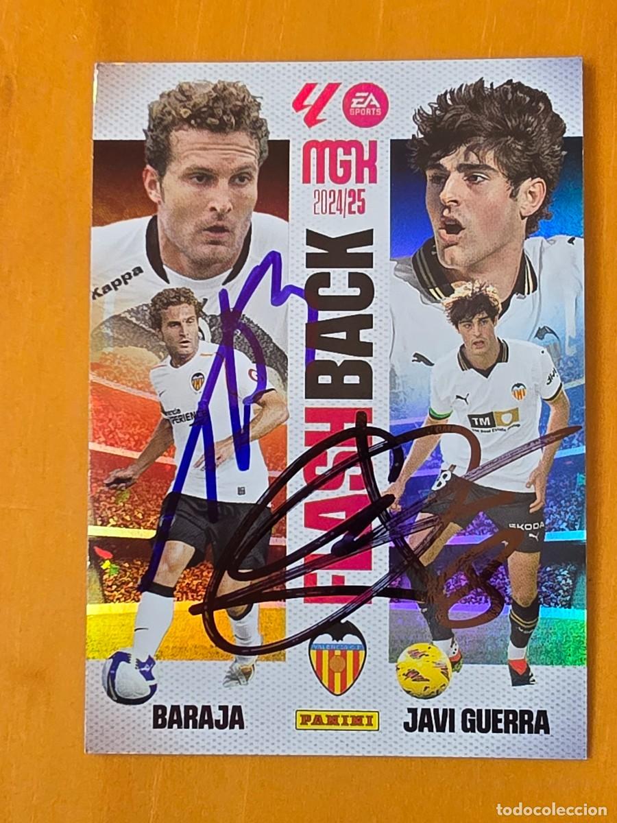 Cromos de Futebol: Cromo firmado de Rub&eacute;n Baraja y Javi Guerra con aut&oacute;grafos, Valencia CF