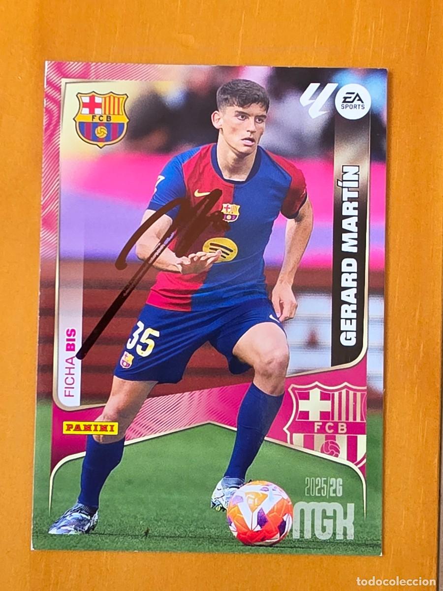 Cromos de f&uacute;tbol: Cromo firmado de Gerard Mart&iacute;n con aut&oacute;grafo, FC Barcelona