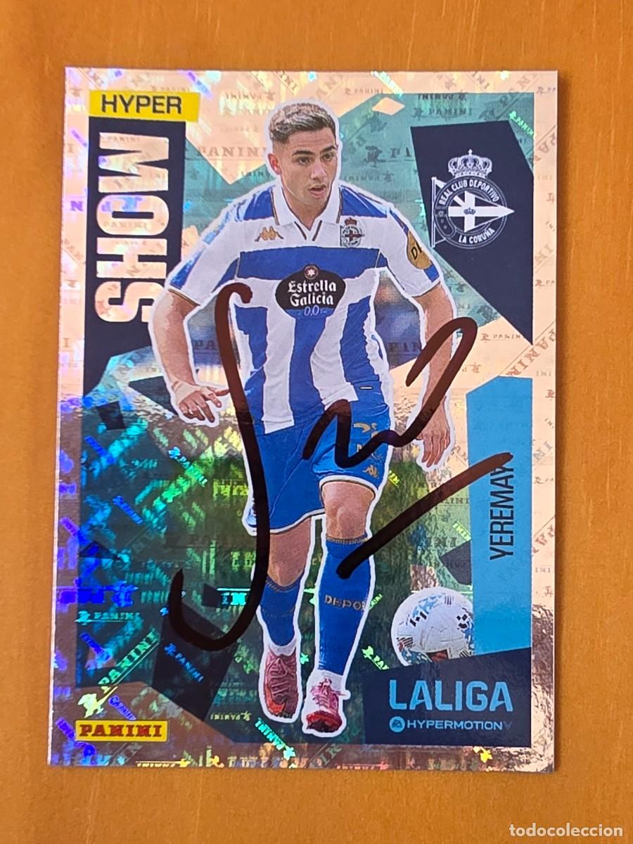 Cromos de f&uacute;tbol: Cromo firmado de Yeremay Hern&aacute;ndez con aut&oacute;grafo, Deportivo de A Coru&ntilde;a