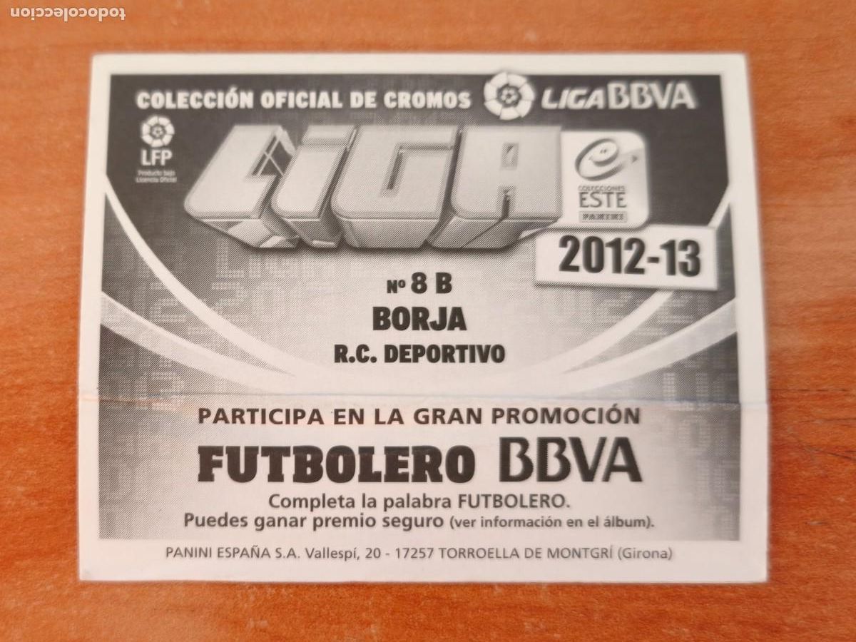 Cromos de f&uacute;tbol: borja, 2012 13 cromo error - Foto 2