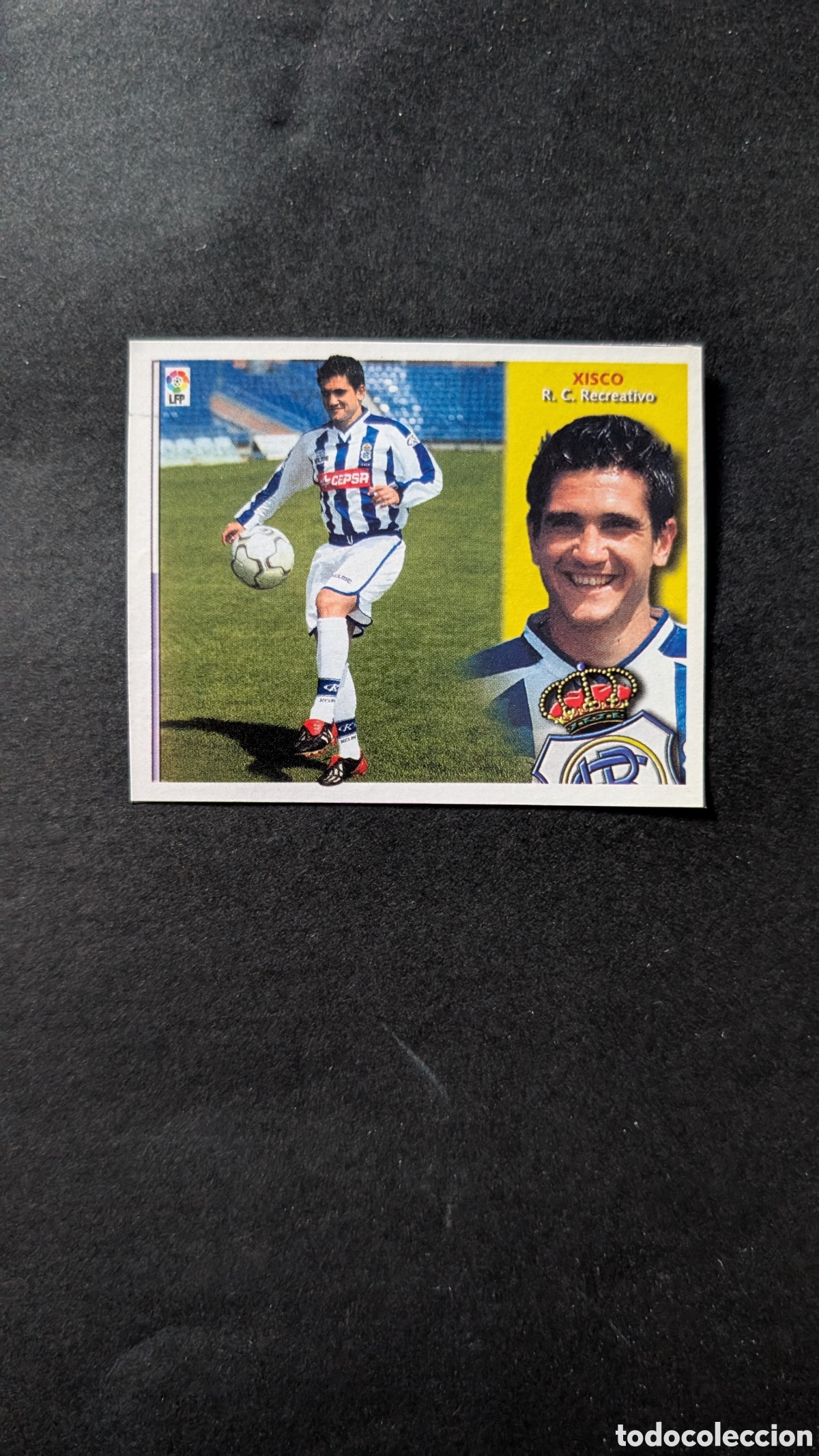 Fu&szlig;ball-Sticker: XISCO RECREATIVO HUELVA FICHAJE 21 LIGA ESTE 2002/03 02 03 RECORTADO