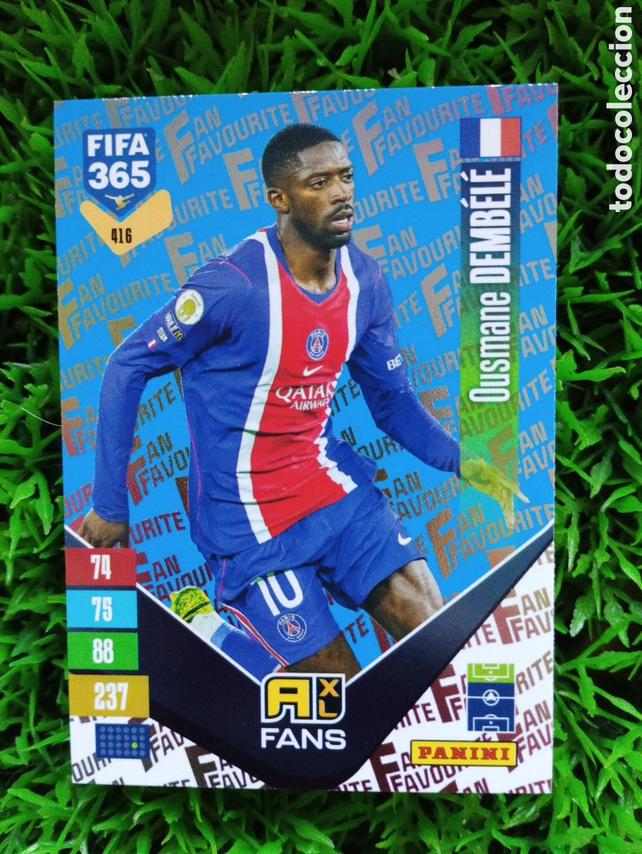 Cromos de f&uacute;tbol: Dembele Paris Saint-Germain FAN FAVOURITE PARALELA AZUL Fifa 365 Adenalyn 2027 # 416