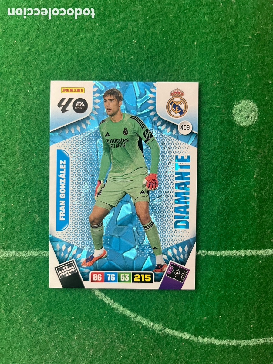 Cromos de f&uacute;tbol: 409 FRAN GONZALEZ REAL MADRID ADRENALYN 2025 2026 PANINI DIAMANTE