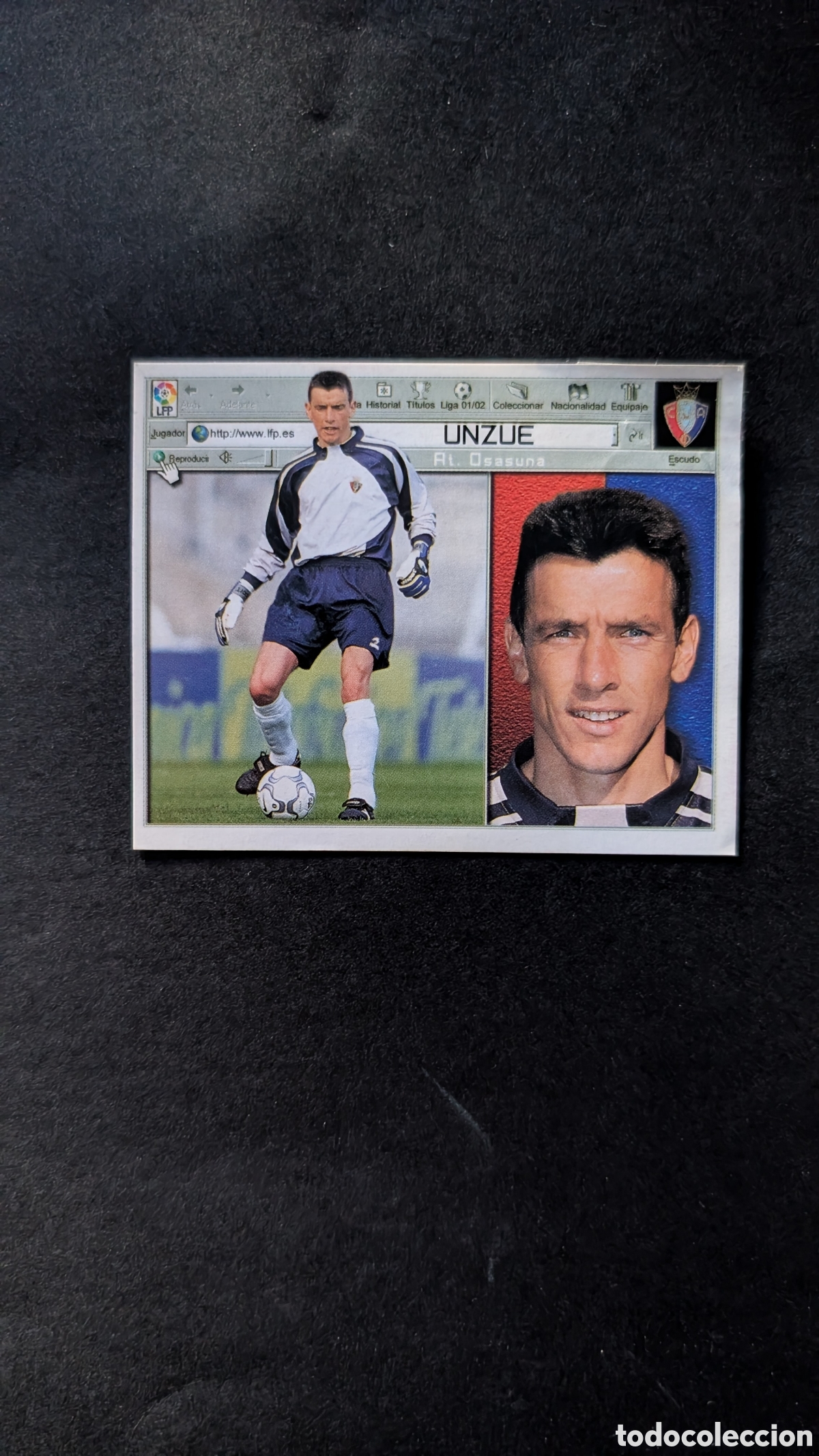 Fu&szlig;ball-Sticker: UNZUE OSASUNA COLOCA LIGA ESTE 2001/02 01 02 VENTANILLA