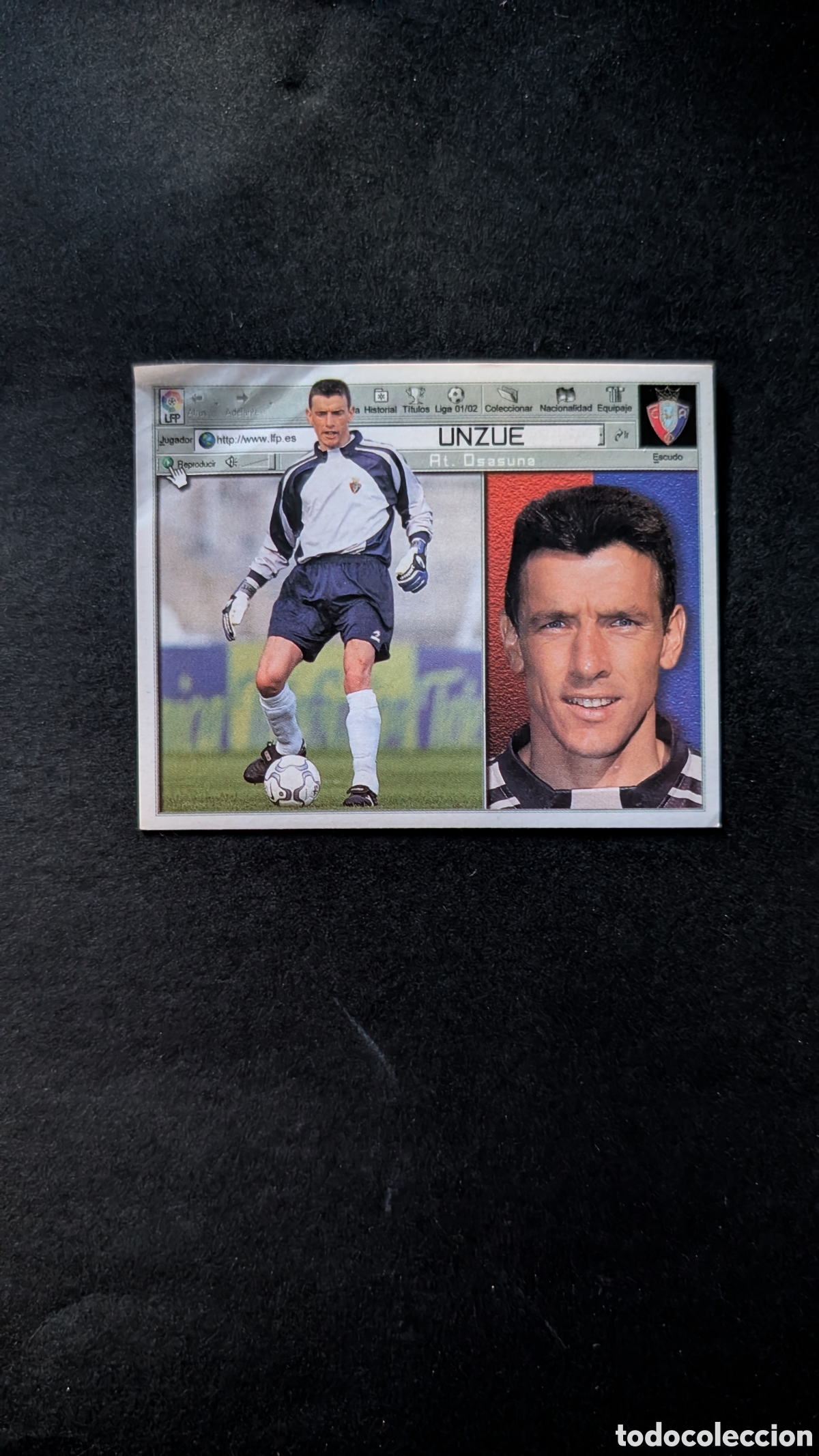 Fu&szlig;ball-Sticker: UNZUE OSASUNA COLOCA LIGA ESTE 2001/02 01 02 VENTANILLA
