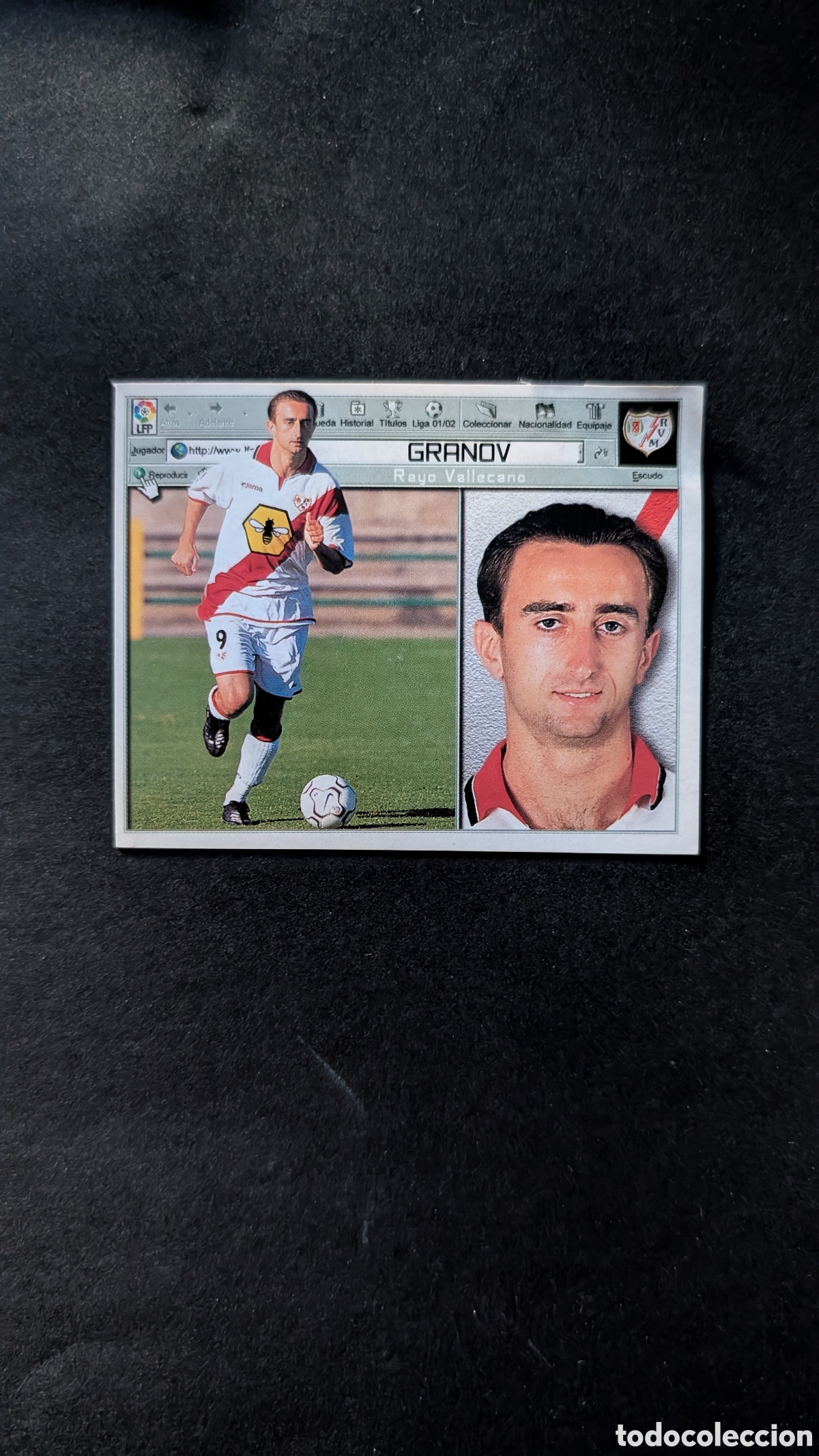 Cromos de f&uacute;tbol: GRANOV RAYO VALLECANO COLOCA LIGA ESTE 2001/02 01 02 VENTANILLA