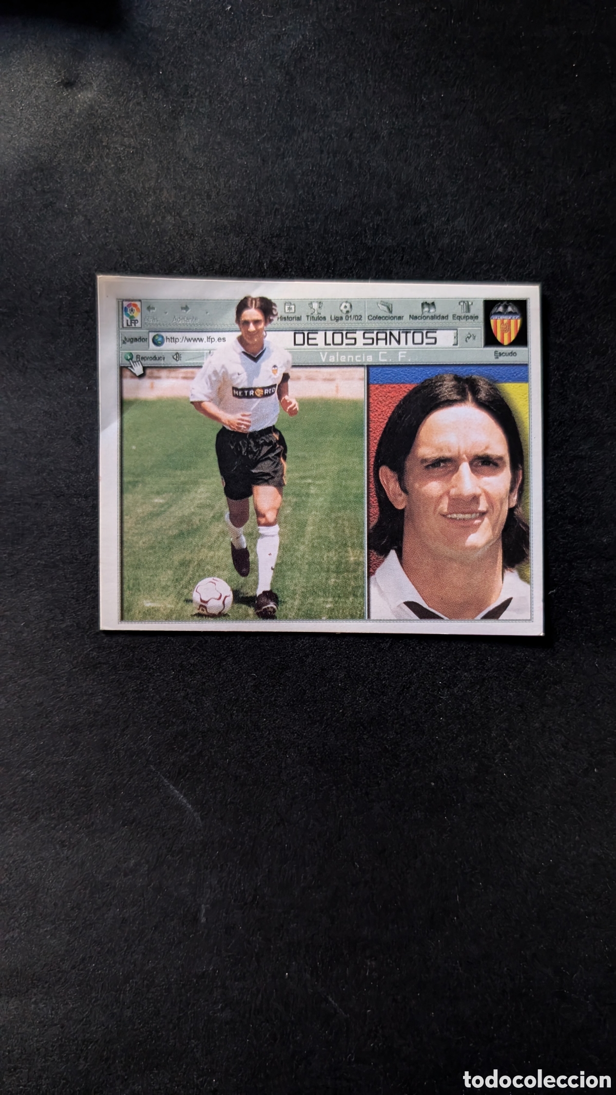 Cromos de f&uacute;tbol: DE LOS SANTOS VALENCIA COLOCA LIGA ESTE 2001/02 01 02 VENTANILLA