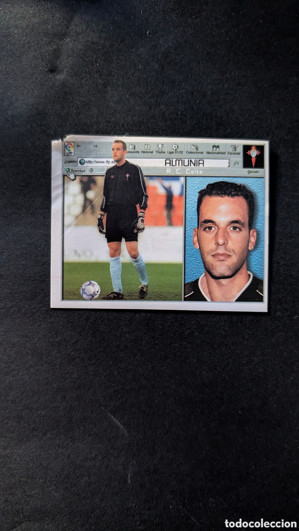 Cromos de f&uacute;tbol: ALMUNIA CELTA LIGA ESTE 2001/02 01 02 VENTANILLA - Foto 1