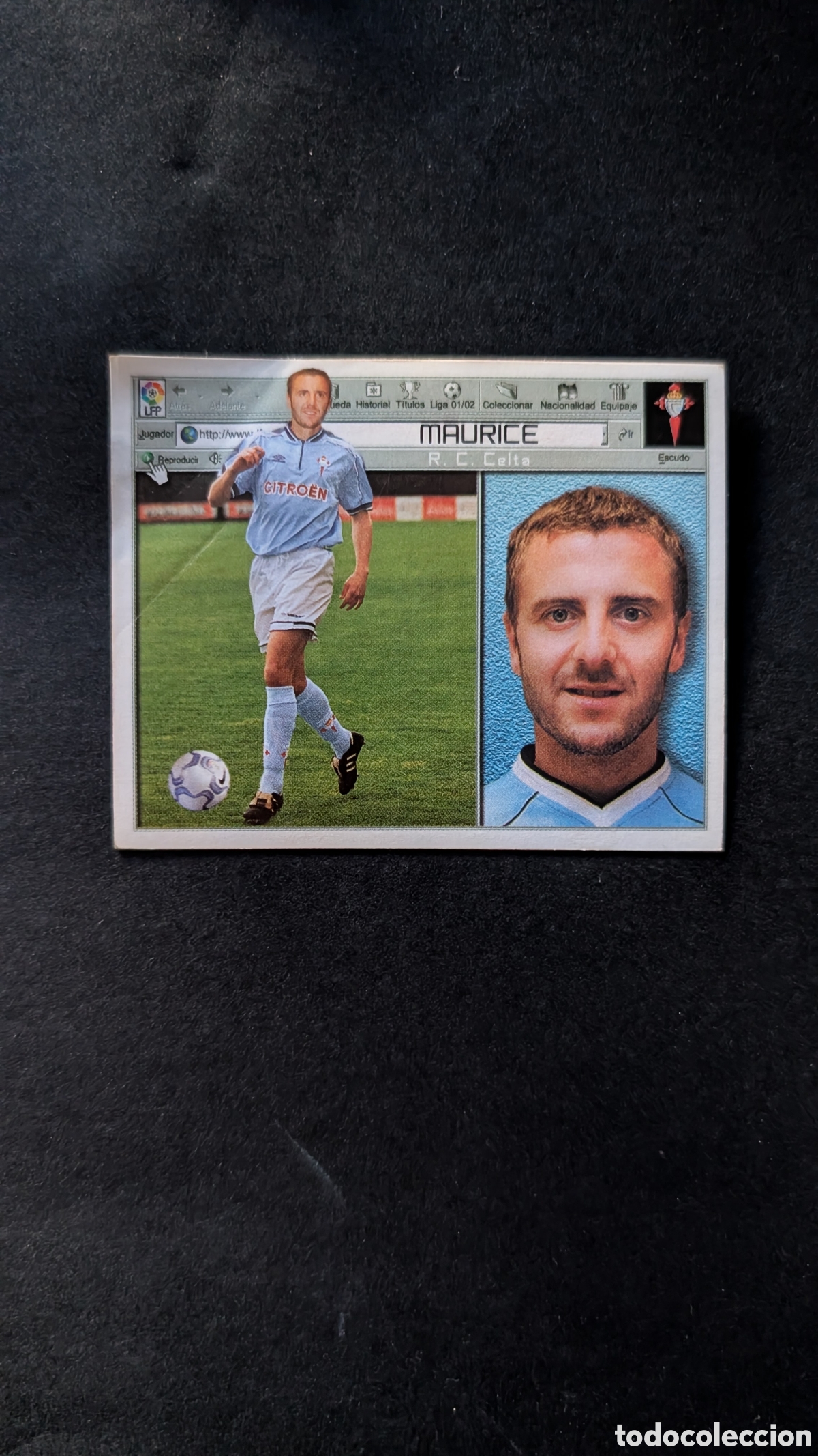 Cromos de f&uacute;tbol: MAURICE CELTA LIGA ESTE 2001/02 01 02 VENTANILLA