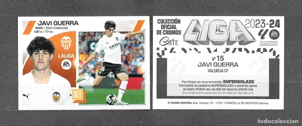 Cromos de f&uacute;tbol: Liga este 23/24 - Javi Guerra - N&ordm; 15 - Valencia CF