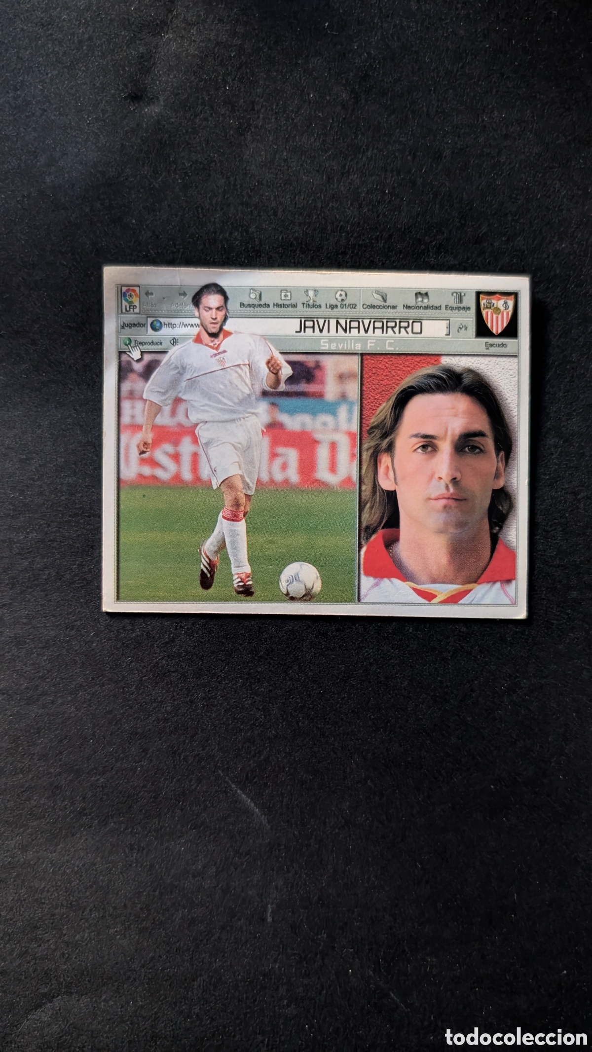 Cromos de f&uacute;tbol: JAVI NAVARRO SEVILLA LIGA ESTE 2001/02 01 02 VENTANILLA