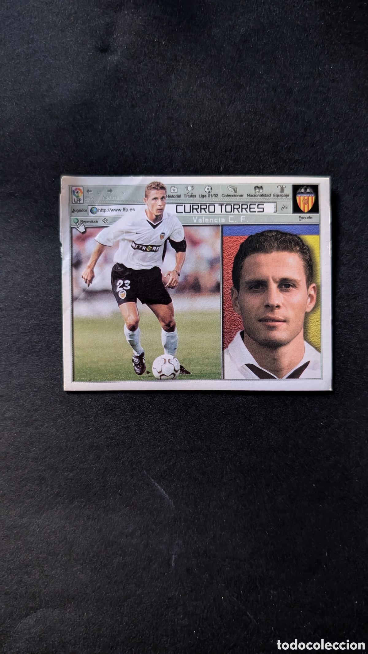 Cromos de f&uacute;tbol: CURRO TORRES VALENCIA LIGA ESTE 2001/02 01 02 VENTANILLA