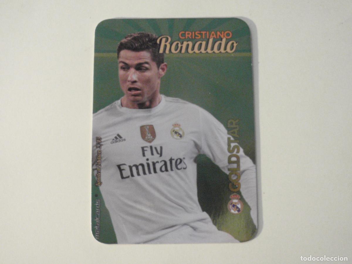 Cromos de f&uacute;tbol: CRISTIANO RONALDO GOLDSTAR Limited Edition 2/45. FICHAS QUIZ LIGA 2015 2016. MUNDICROMO 15 16