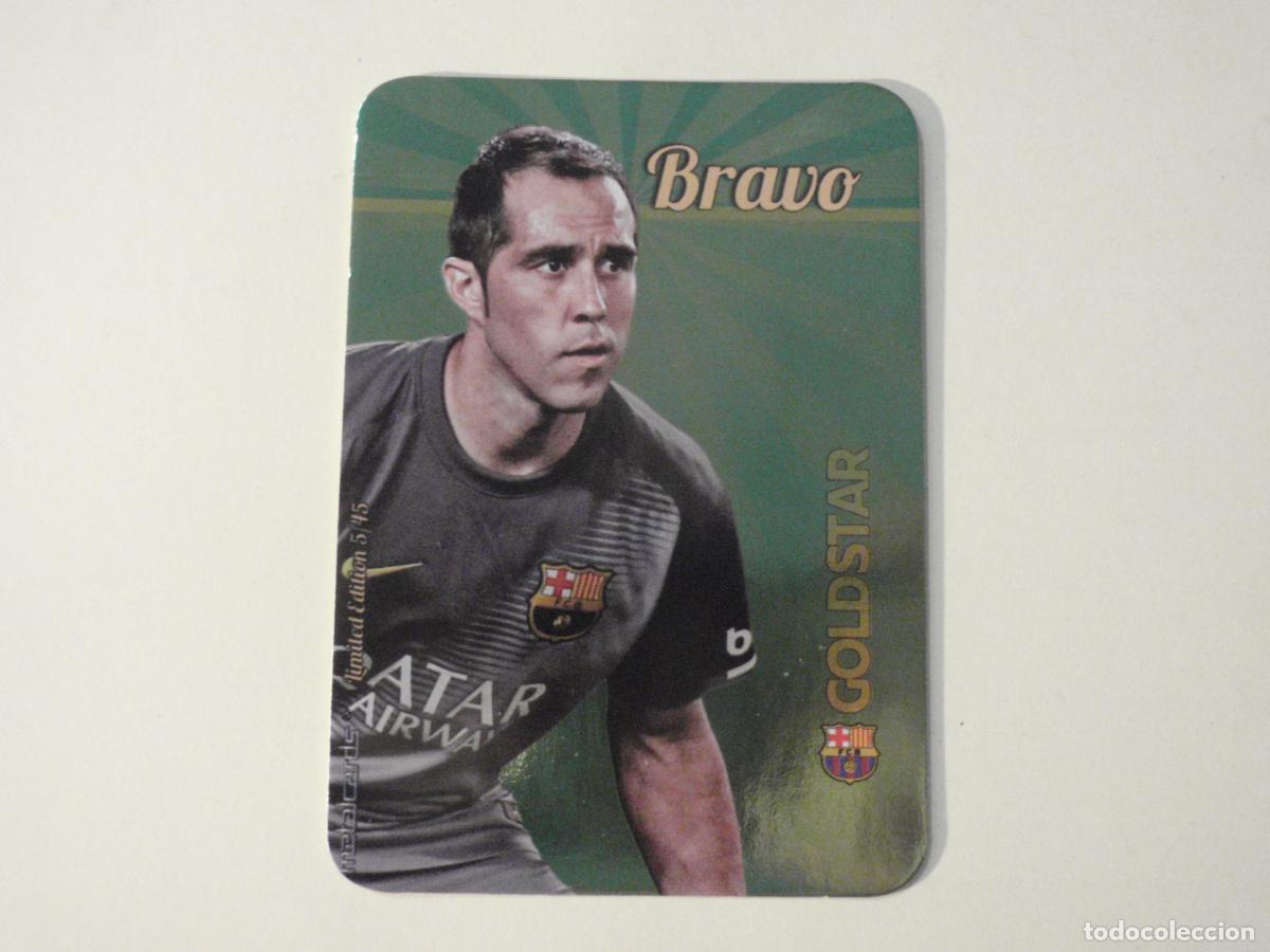 Cromos de f&uacute;tbol: BRAVO Barcelona GOLDSTAR Limited Edition 5/45 LAS FICHAS QUIZ DE LA LIGA 2015 2016. MUNDICROMO 15 16