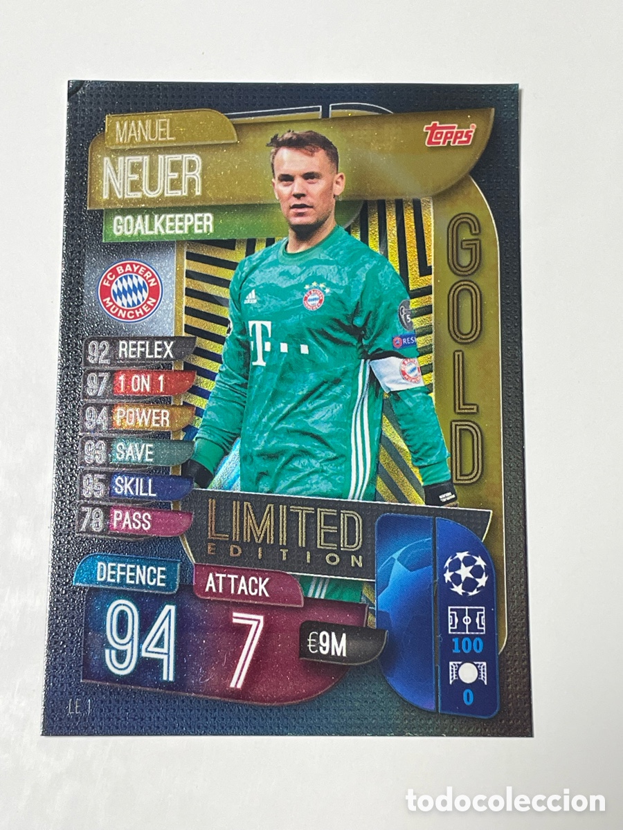Cromos de f&uacute;tbol: Marc-Andre Ter Stegen F. C. Barcelona Topps Match Attax 19/20 Gold Limited edition #LE1