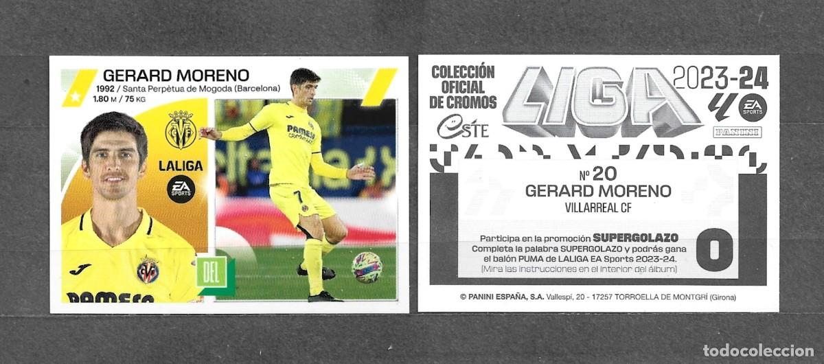 Cromos de f&uacute;tbol: Liga este 23/24 - Gerard Moreno - N&ordm; 20 - Villarreal CF