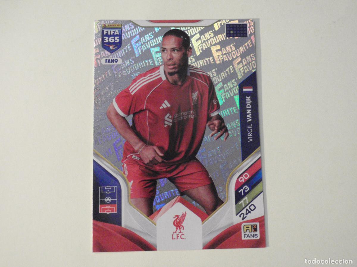 Cromos de f&uacute;tbol: Cromo FAN9 VAN DIJK Liverpool. Trading Card ADRENALYN XL FIFA 365. 2025 2026 PANINI 25 26